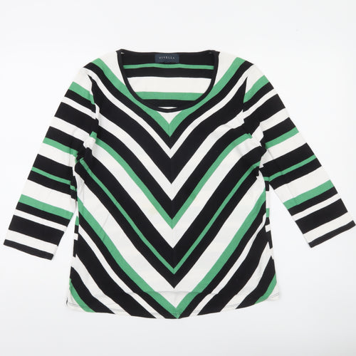 Viyella Women’s Multicoloured Stripe Cotton Jersey Top L