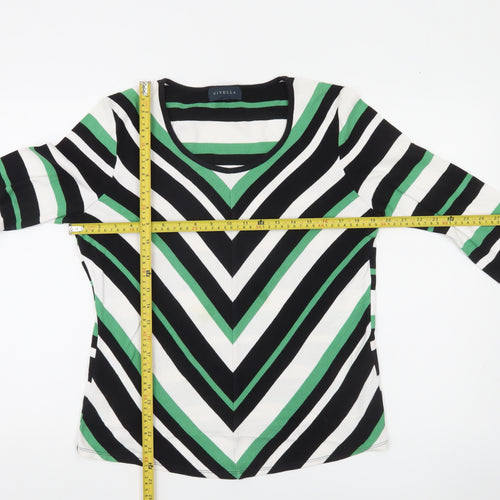Viyella Women’s Multicoloured Stripe Cotton Jersey Top L