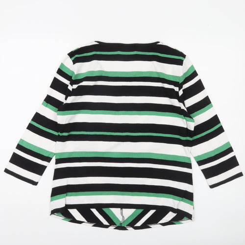 Viyella Women’s Multicoloured Stripe Cotton Jersey Top L