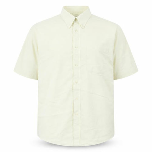Marks and Spencer Men’s Ivory Short Sleeve Cotton Button-Up Shirt 16.5in