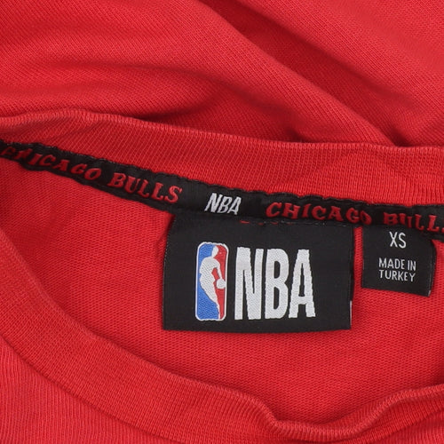 NBA Chicago Bulls Red Graphic T-Shirt Mens XS Regular Fit Cotton