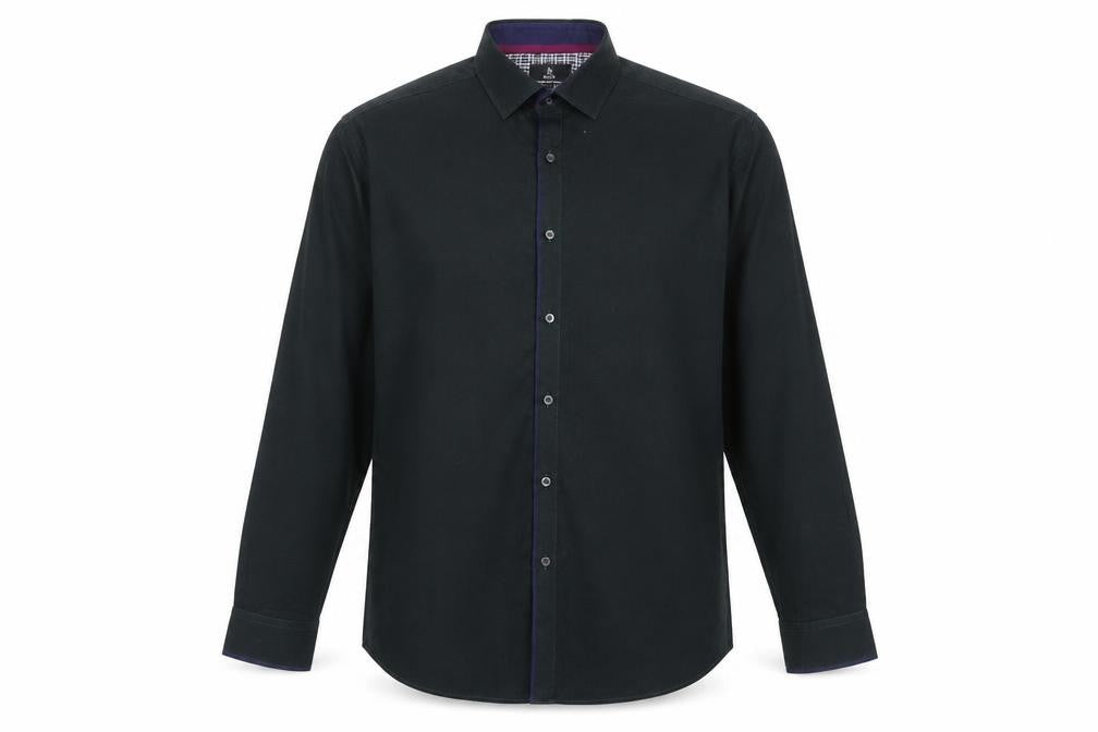 Front view of Taylor & Wright Men's Green Regular Fit Cotton Blend Long Sleeve Shirt 16.5