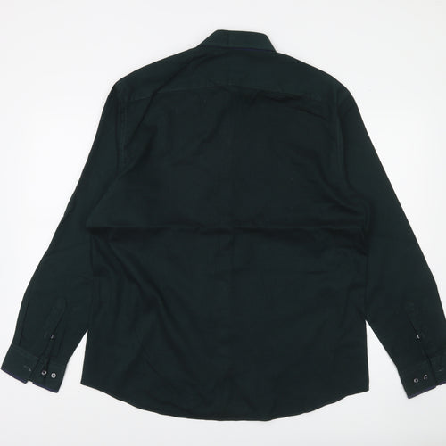 Taylor & Wright Men's Green Regular Fit Cotton Blend Long Sleeve Shirt 16.5
