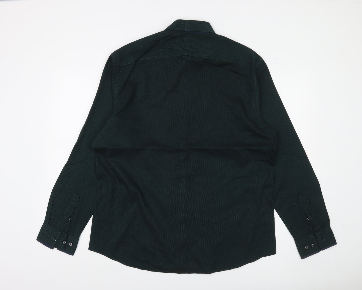 Taylor & Wright Men's Green Regular Fit Cotton Blend Long Sleeve Shirt 16.5