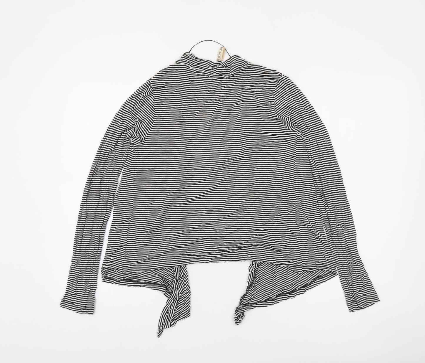 Cotton On Women’s Black Striped Wrap Long Sleeve Blouse Size L