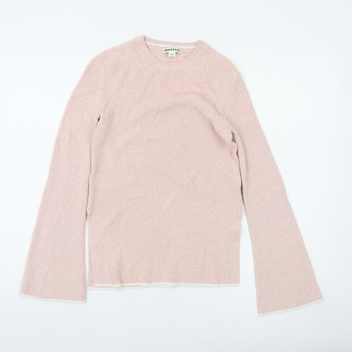 Whistles Women Pink Crew Neck Long Sleeve Pullover Jumper Size 10