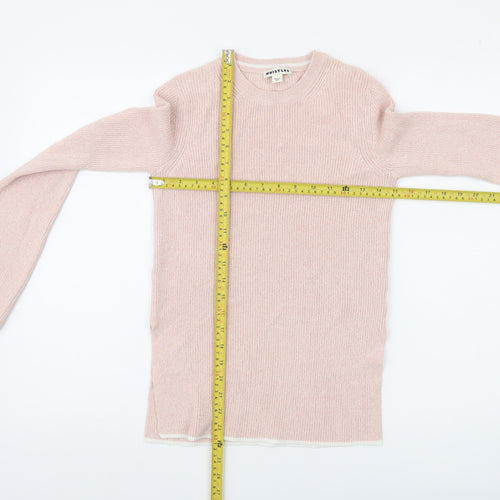 Whistles Women Pink Crew Neck Long Sleeve Pullover Jumper Size 10