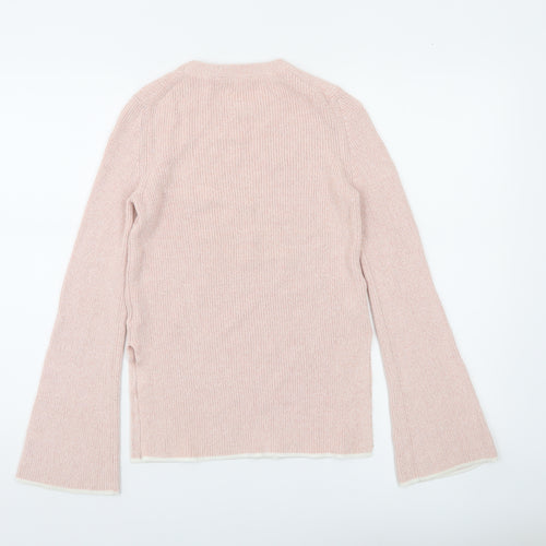 Whistles Women Pink Crew Neck Long Sleeve Pullover Jumper Size 10