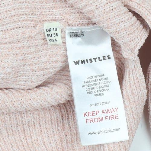Whistles Women Pink Crew Neck Long Sleeve Pullover Jumper Size 10