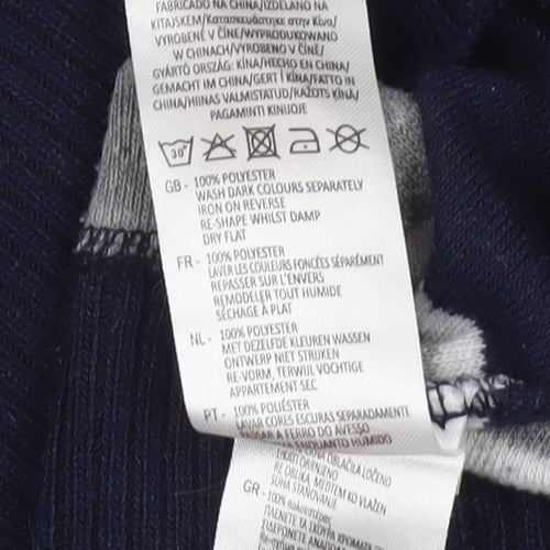 Lee Cooper Men's Grey Navy Striped Full Zip Jumper Size M