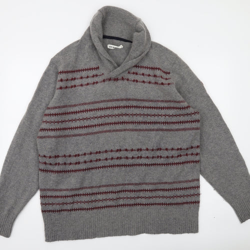 Ben Sherman Men's Grey XL Roll Neck Wool Jumper