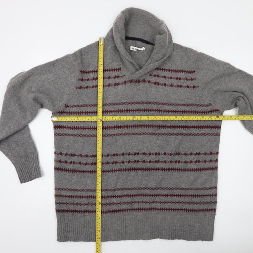 Ben Sherman Men's Grey XL Roll Neck Wool Jumper