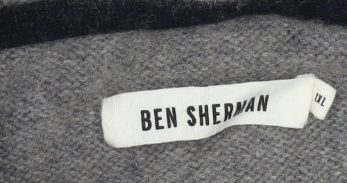 Ben Sherman Men's Grey XL Roll Neck Wool Jumper