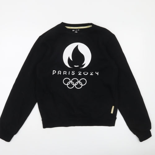 Paris 2024 Olympics Black Sweatshirt Women’s M Cotton Blend Pullover