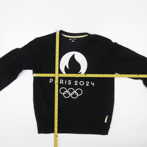 Paris 2024 Olympics Black Sweatshirt Women’s M Cotton Blend Pullover