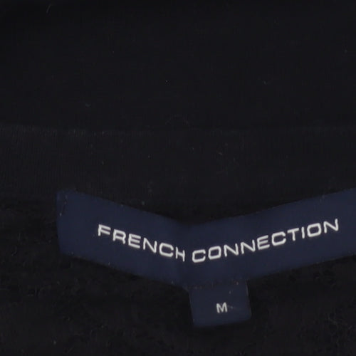 French Connection Women's Black Lace Panel Knit Jumper M