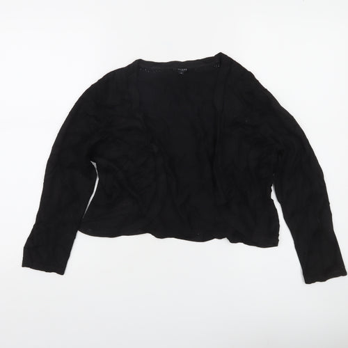 Hobbs Women Black Viscose Knit Open Cardigan Size 12