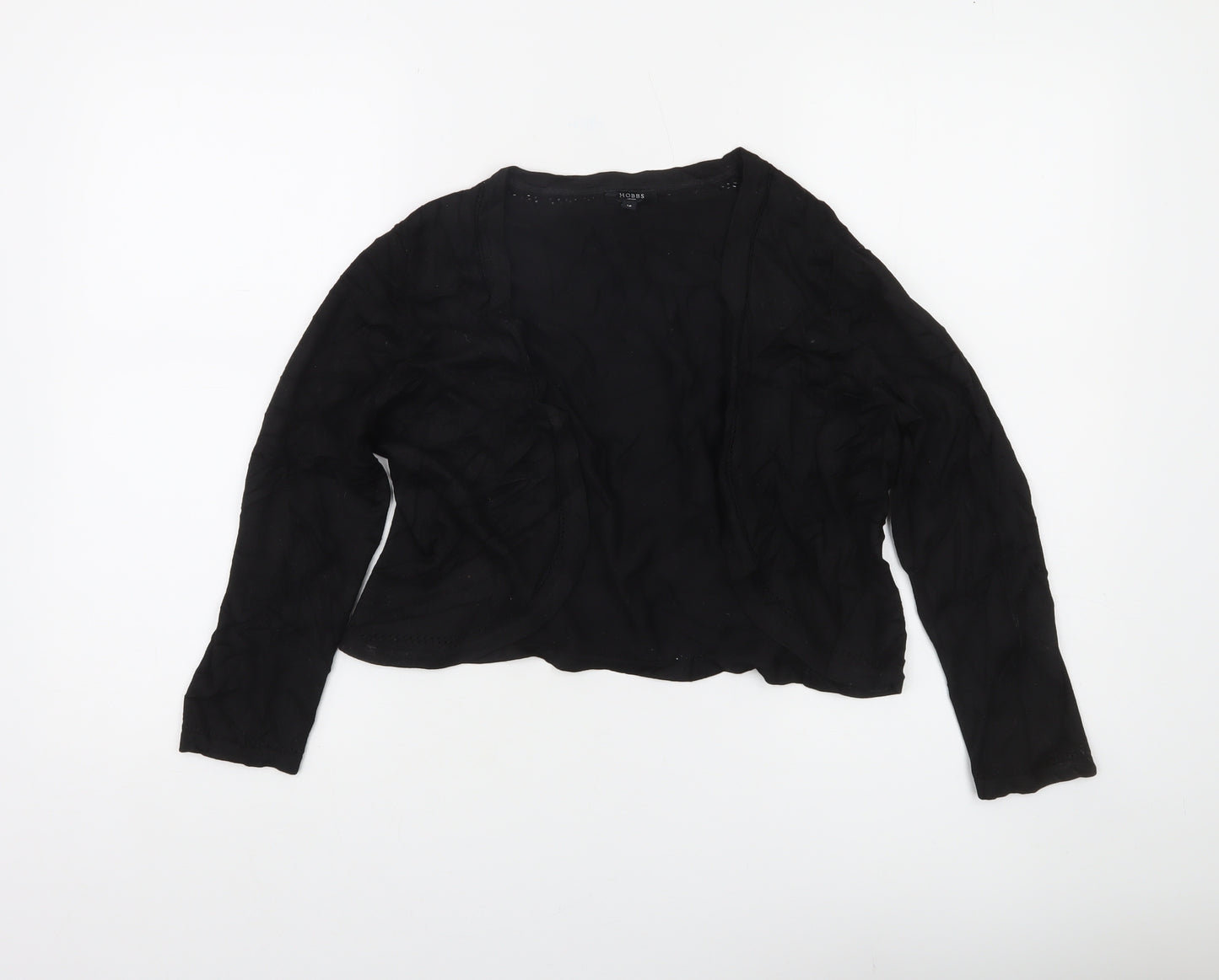 Hobbs Women Black Viscose Knit Open Cardigan Size 12