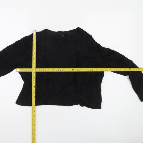 Hobbs Women Black Viscose Knit Open Cardigan Size 12