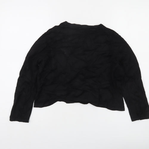 Hobbs Women Black Viscose Knit Open Cardigan Size 12
