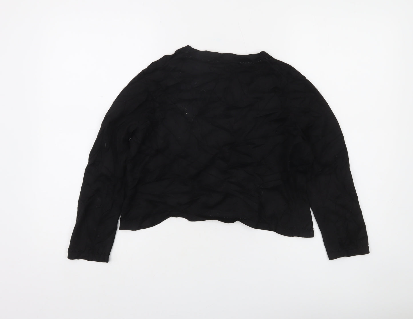 Hobbs Women Black Viscose Knit Open Cardigan Size 12