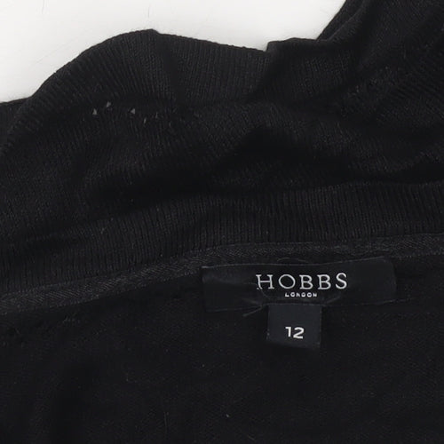 Hobbs Women Black Viscose Knit Open Cardigan Size 12