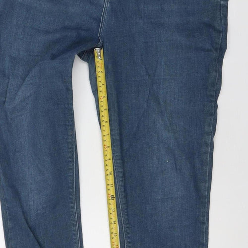 River Island Womens Blue Mid Rise Skinny Stretch Jeans Size 14