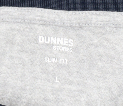Dunnes Stores Men's Grey Slim Fit Cotton Polo Shirt Size L