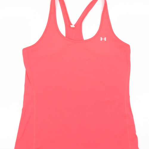 Under Armour Women's Pink Racerback Tank Top Size L Athletic Fit