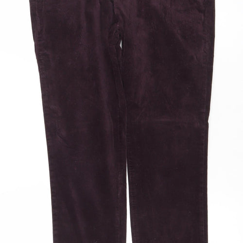 Massimo Dutti Women's Purple Chino Trousers Size 12 Cotton Blend