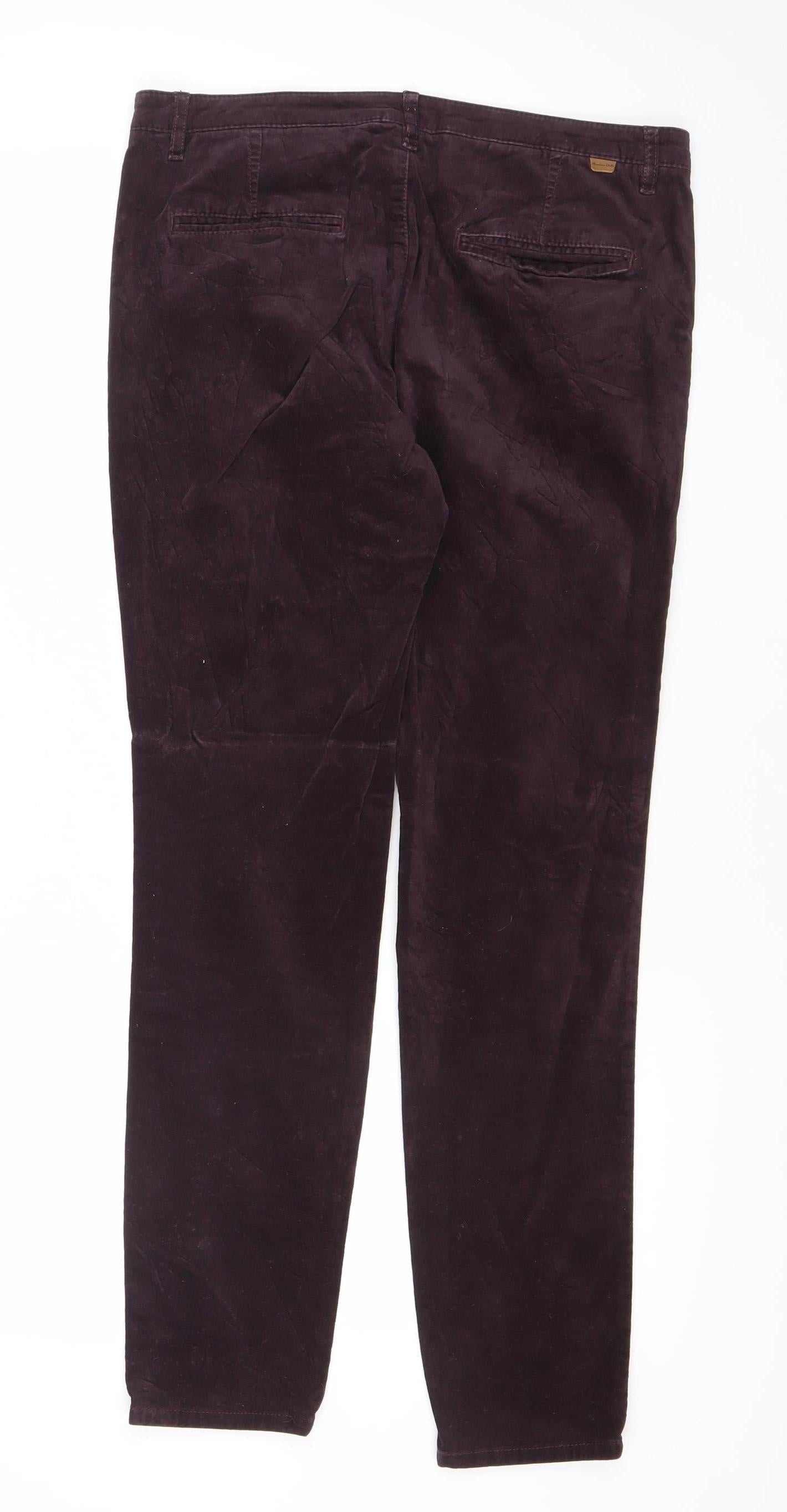 Massimo Dutti Women's Purple Chino Trousers Size 12 Cotton Blend
