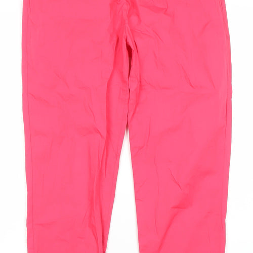 Zara Women Pink Straight Leg Ruched Trousers Size L