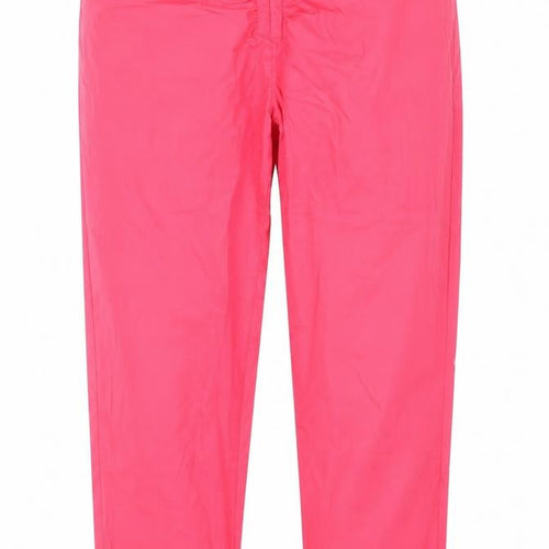 Zara Women Pink Straight Leg Ruched Trousers Size L