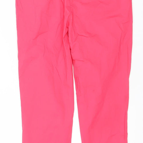 Zara Women Pink Straight Leg Ruched Trousers Size L