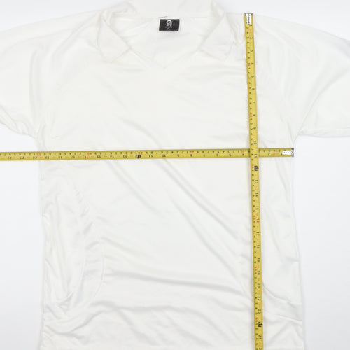 S4 Sports Men’s White XL Long Sleeve V-Neck Performance Top