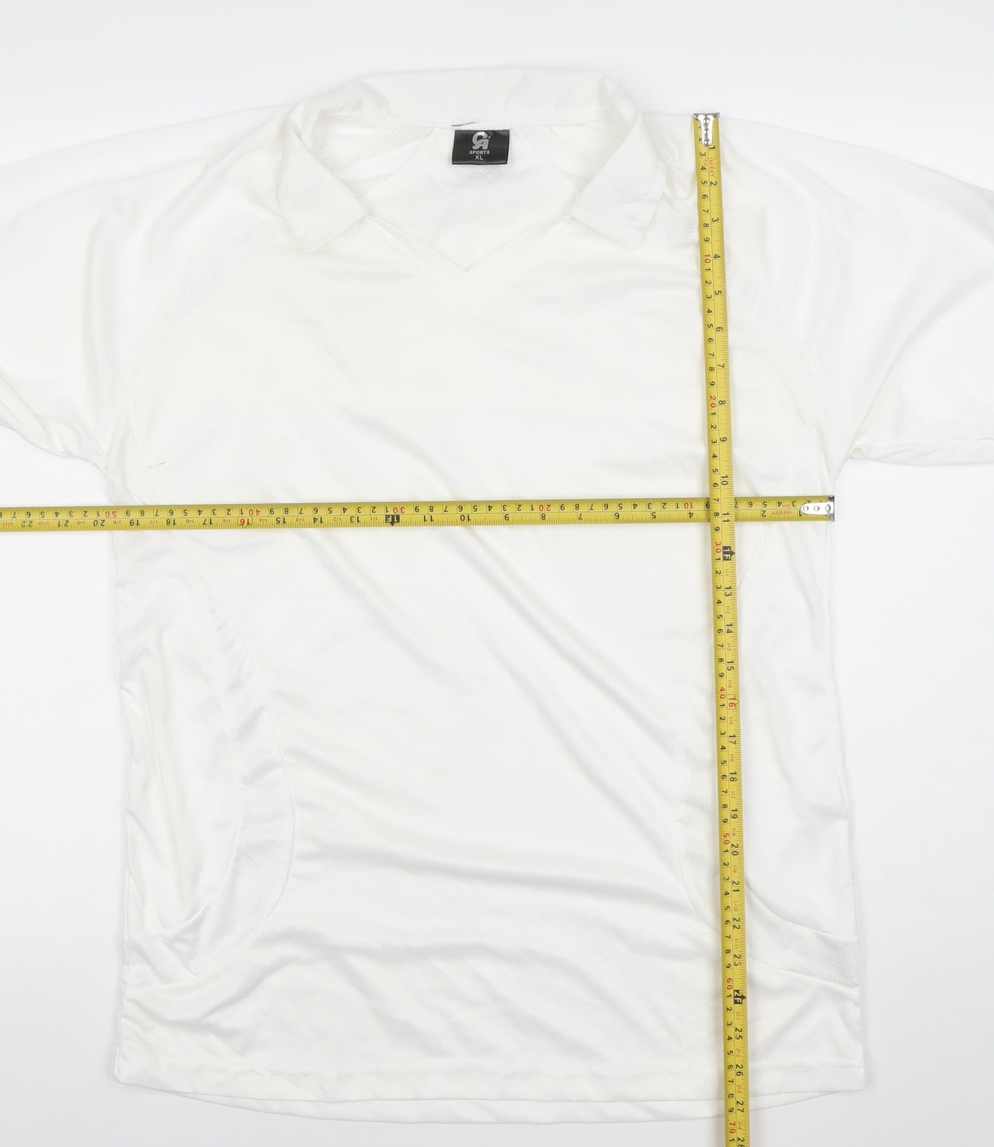 S4 Sports Men’s White XL Long Sleeve V-Neck Performance Top