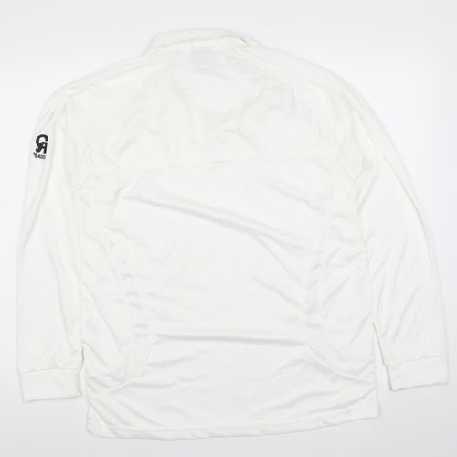 S4 Sports Men’s White XL Long Sleeve V-Neck Performance Top
