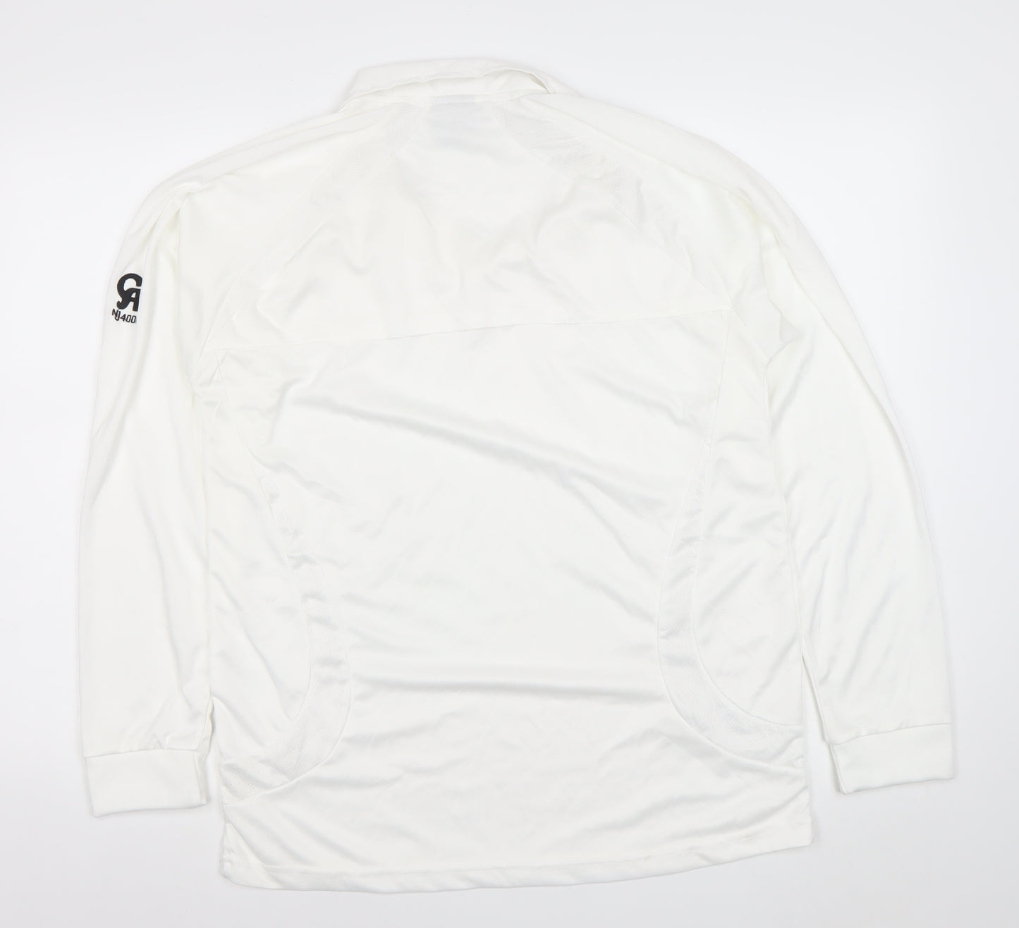 S4 Sports Men’s White XL Long Sleeve V-Neck Performance Top