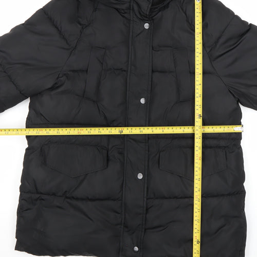 Joyone Fashion Womens Black Hooded Puffer Jacket M Winter Coat
