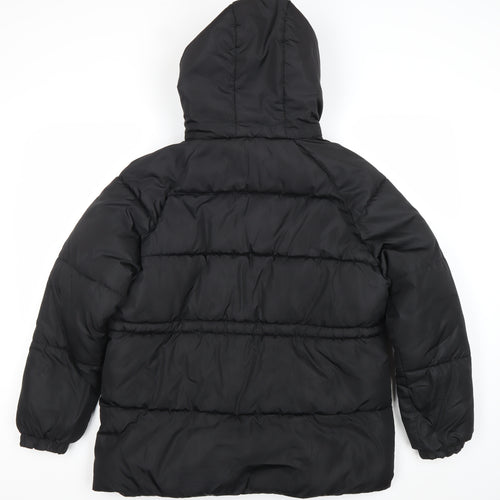 Joyone Fashion Womens Black Hooded Puffer Jacket M Winter Coat
