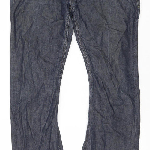 River Island Men's Blue 30W 30L Straight Denim Jeans