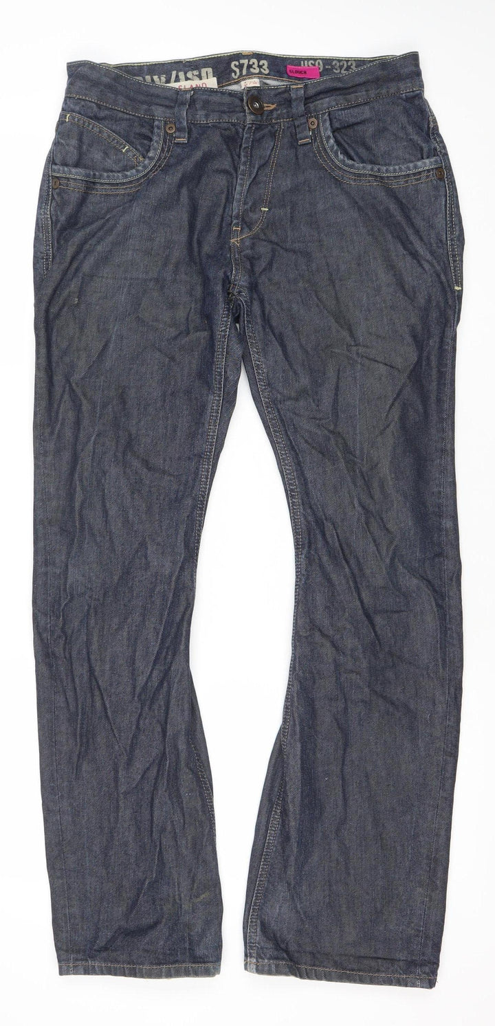 River Island Men's Blue 30W 30L Straight Denim Jeans