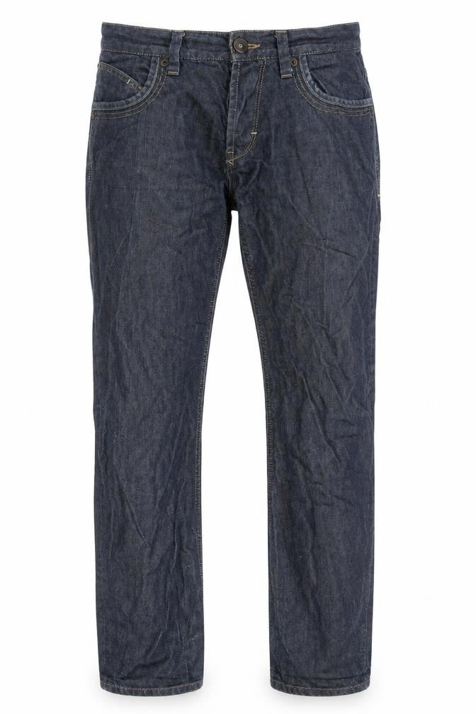 Front view of River Island Men's Blue 30W 30L Straight Denim Jeans
