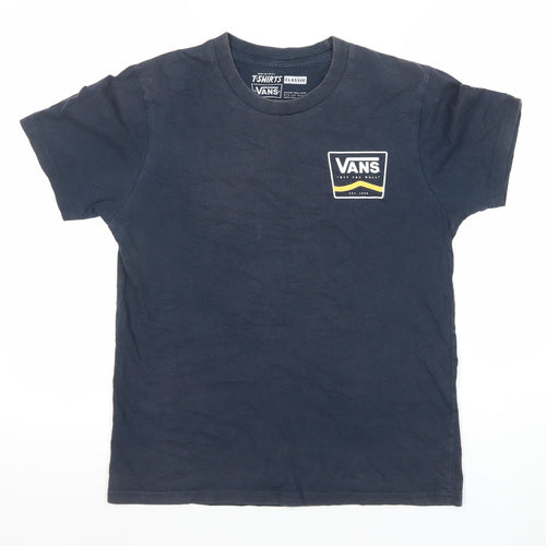 Vans Men's Navy Blue Classic Logo Short Sleeve T-Shirt Small