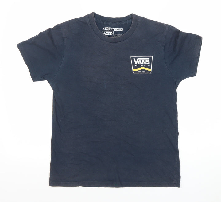 Vans Men's Navy Blue Classic Logo Short Sleeve T-Shirt Small