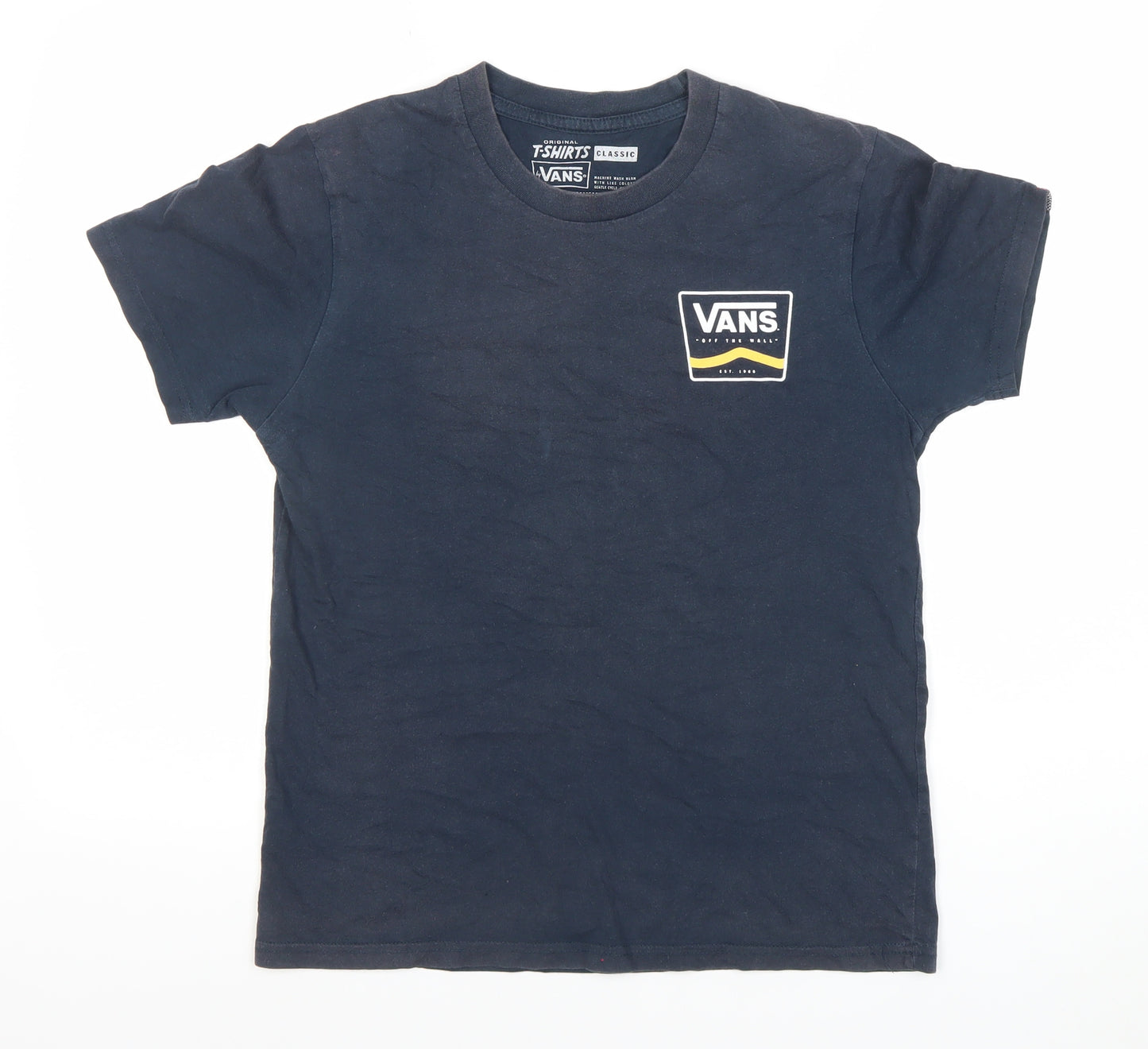 Vans Men's Navy Blue Classic Logo Short Sleeve T-Shirt Small