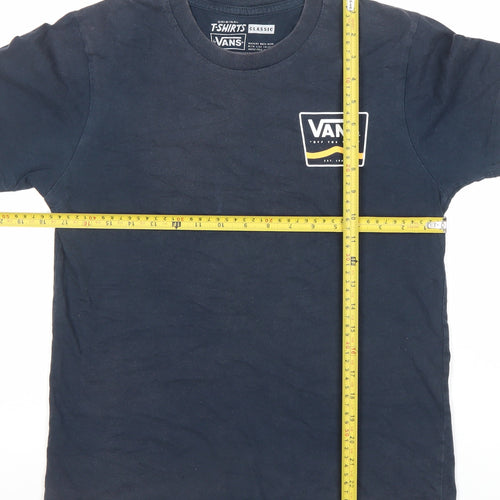 Vans Men's Navy Blue Classic Logo Short Sleeve T-Shirt Small