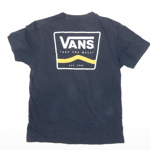 Vans Men's Navy Blue Classic Logo Short Sleeve T-Shirt Small