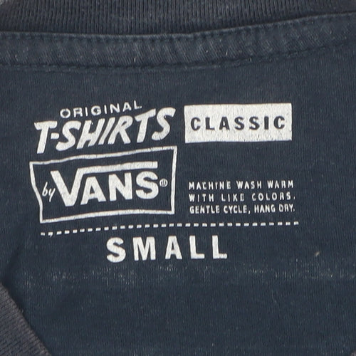 Vans Men's Navy Blue Classic Logo Short Sleeve T-Shirt Small