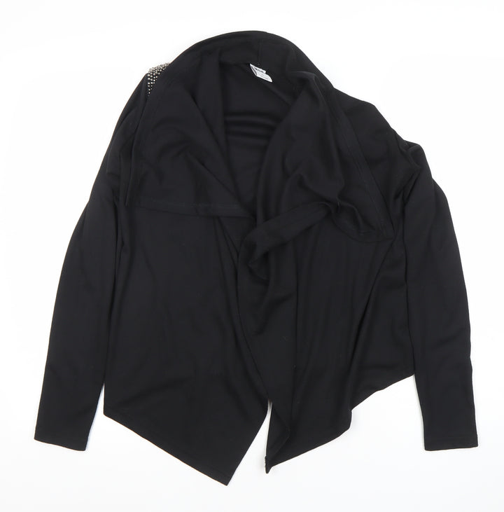 Vero Moda Womens Black Studded Shoulder Open Cardigan XS